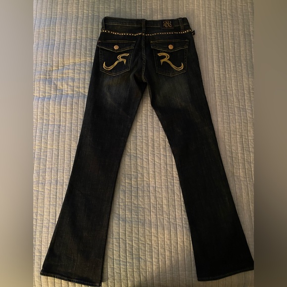 Rock & Republic Women’s Low Rise Dark Wash Jeans with studded detail - Picture 3 of 5
